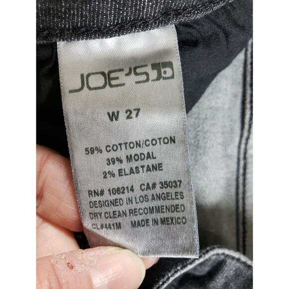 Joes Jeans Size 27 Womens Black Stretch Pants Ladies Mid Rise Fray Hem Ankle - Picture 4 of 13